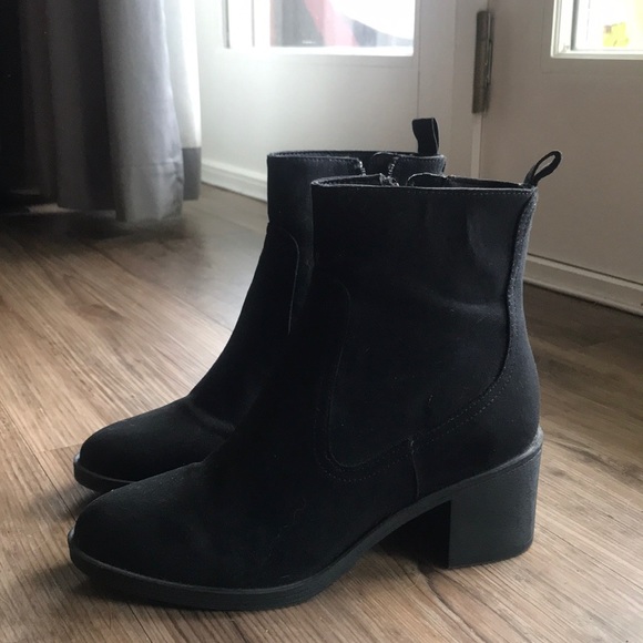 suede-like chelsea boots, 1.5-2 inch heel, worn once, near perfect condition - Picture 1 of 5
